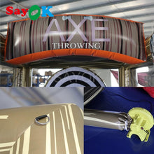 Load image into Gallery viewer, Inflatable Axe Throwing Game. The bouncy castle with axes!