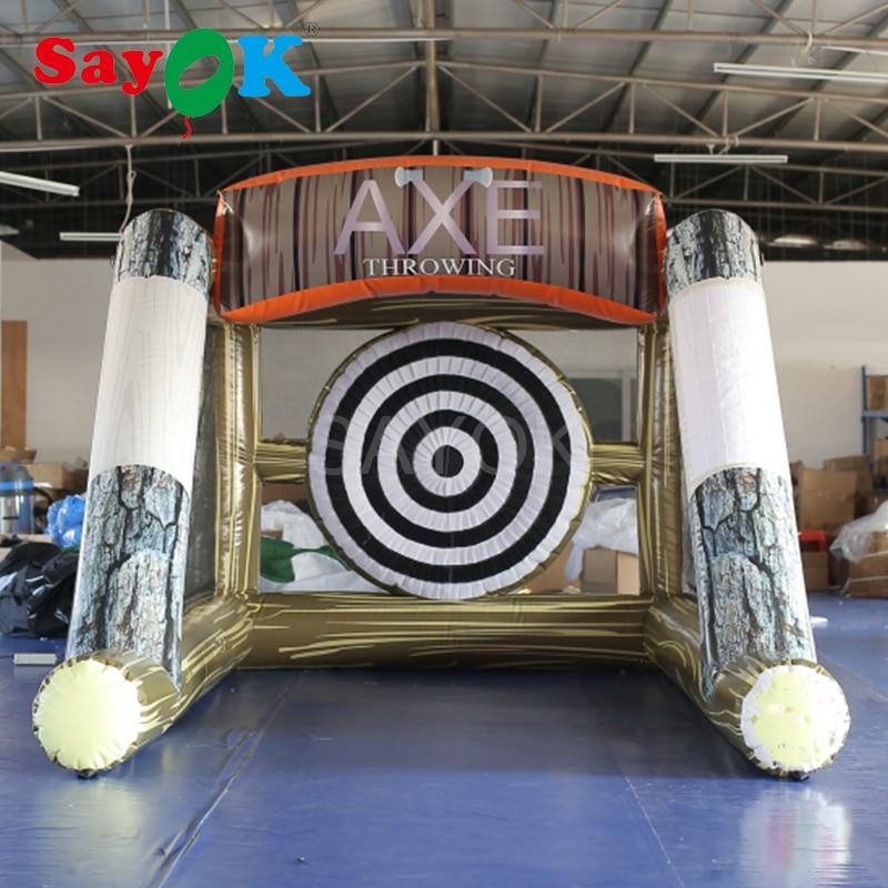 Inflatable Axe Throwing Game. The bouncy castle with axes!